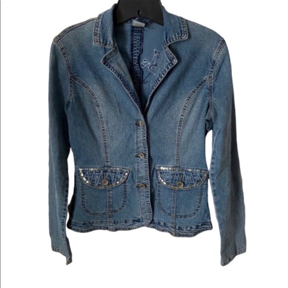 Original Threads women’s sequin jean jacket Size small - Picture 1 of 6